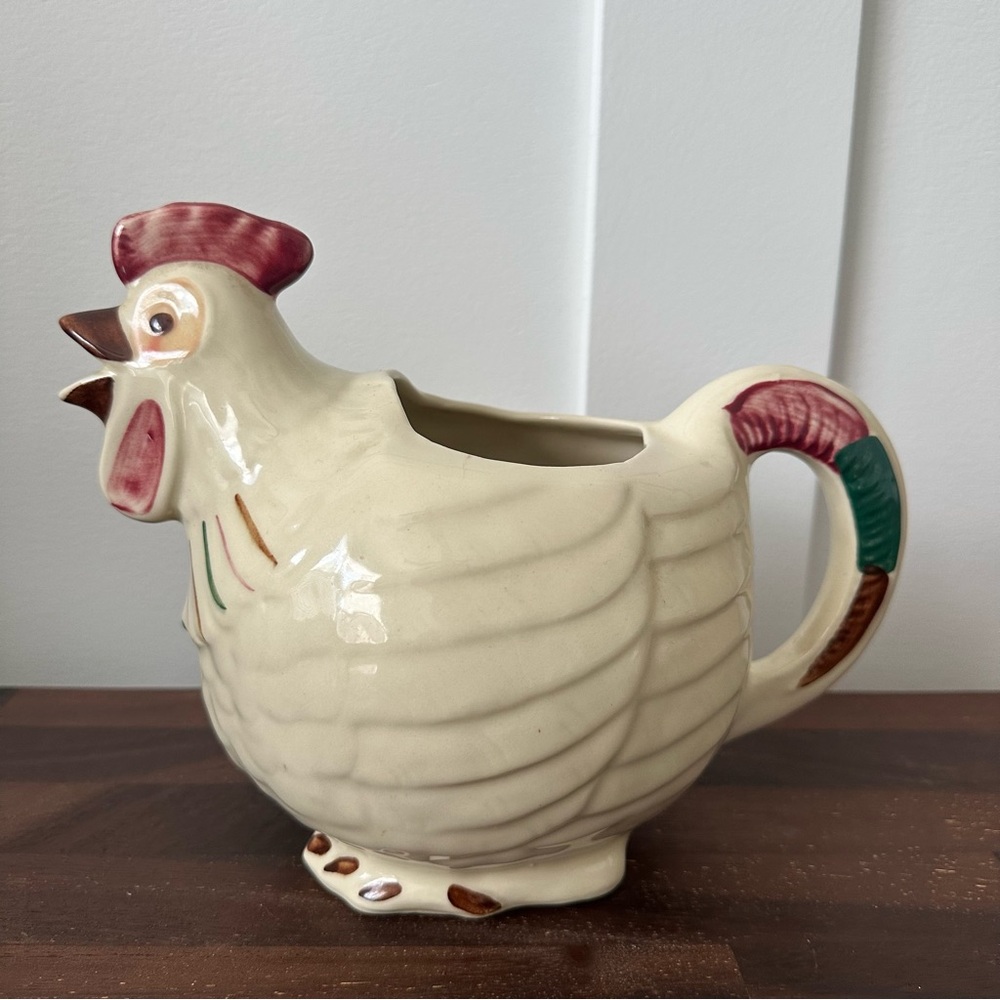 Vintage Shawnee Pottery Chanticleer Rooster Pitcher